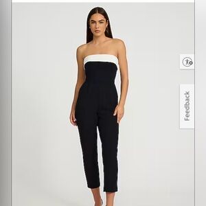 ISO Strapless Fold Over Tapered Leg Jumpsuit with Pockets
